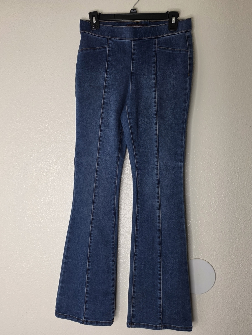 No Boundaries Pull On Flare Jeans M 7-9 Stretch High Rise Blue